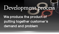 Development process(We produce the product of putting together customer's demand and problem)
